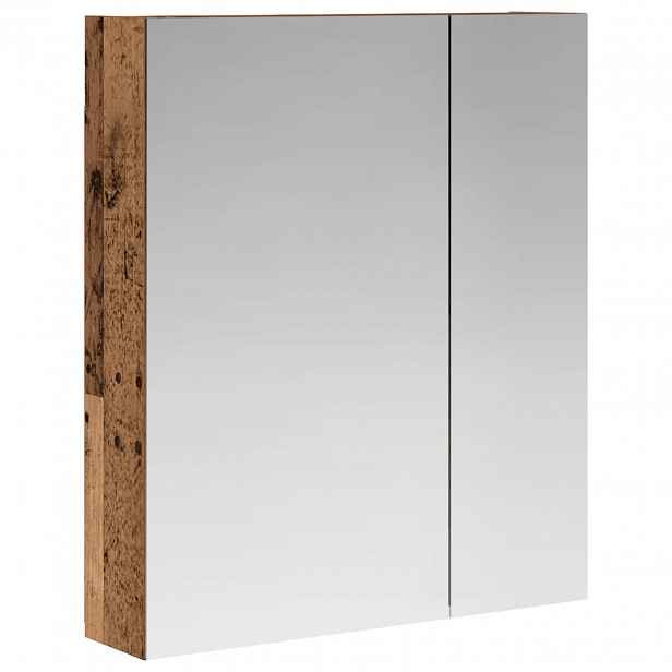 vidaXL Koupelnová zrcadlová skříň Staré dřevo 60 x 14,5 x 70 cm