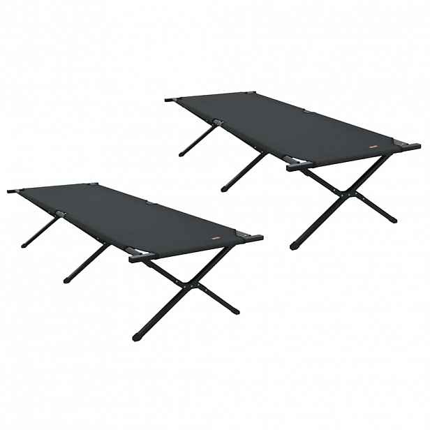 vidaXL Skládací kempingová postel 2 ks Černá 210 x 80 x 46 cm
