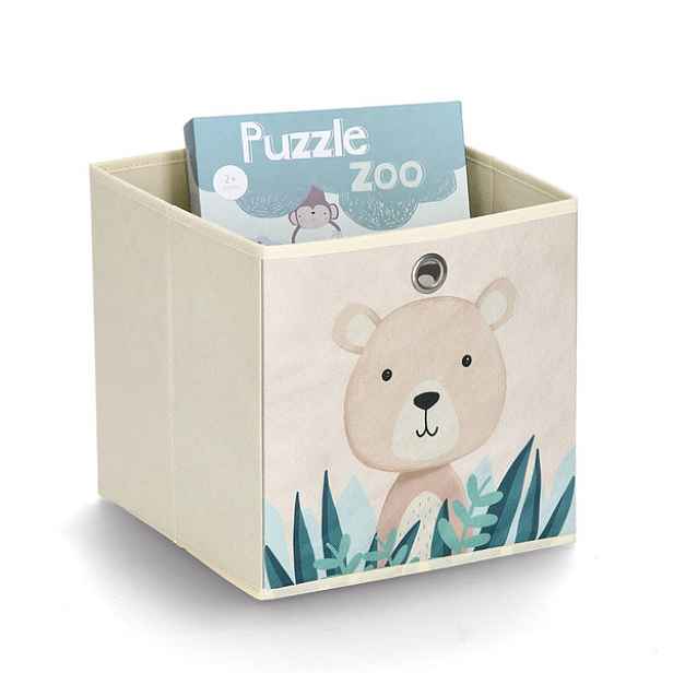 Zeller Present Úložný box na hračky - kostka - MEDVĚD, 28x28x28