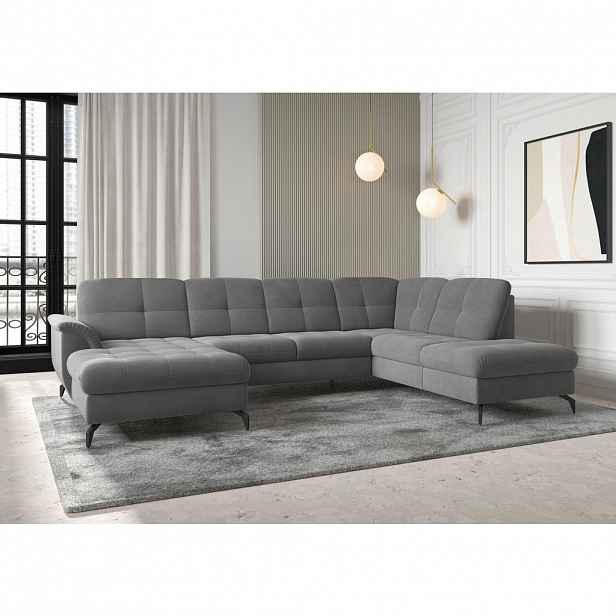 Sit & More SEDACÍ SOUPRAVA, textil, šedá