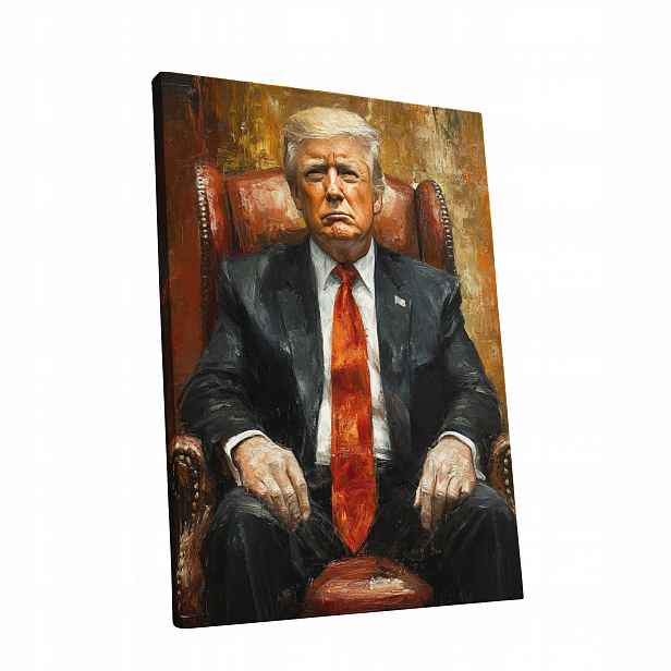 Obraz na plátně Portrét Donalda Trumpa v obývacím pokoji Trumpa dárek 90x120