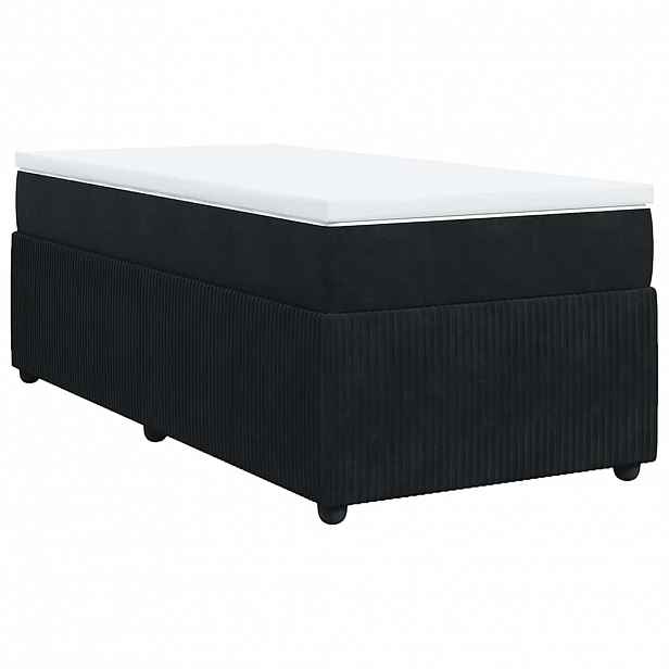vidaXL Box spring postel s matrací černá 90x190 cm samet