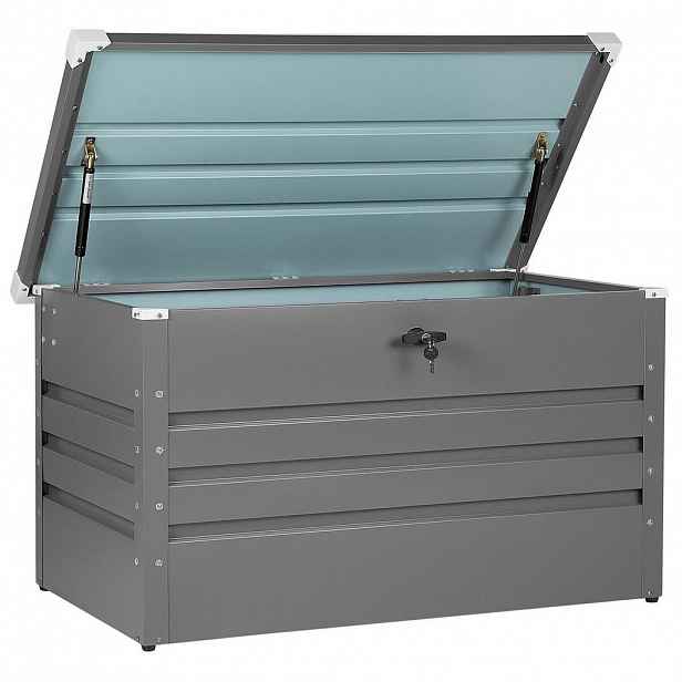 Beliani ÚLOŽNÝ BOX NA POLSTROVÁNÍ Ocel šedý 100/62 cm Cebrosa