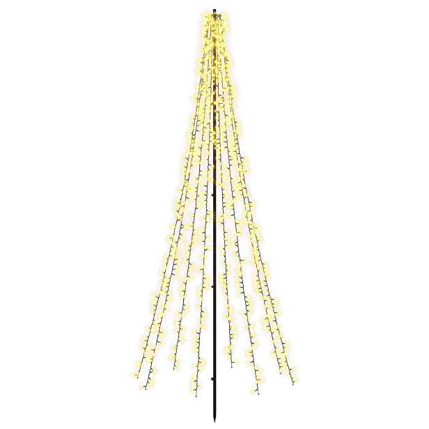 vidaXL LED vánoční strom 235 cm 1000 LED Teplá bílá Ocel Černá