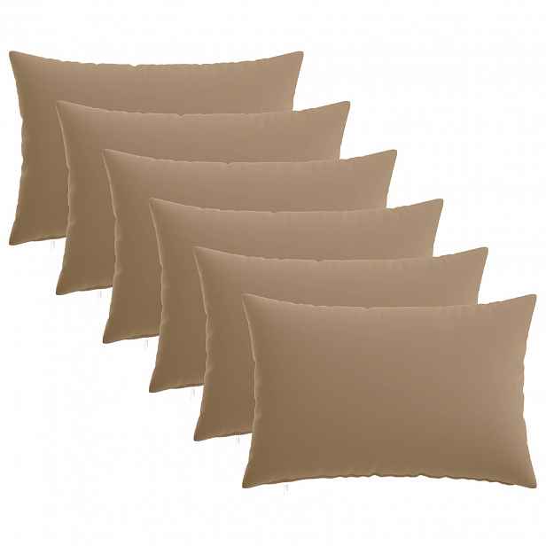 vidaXL Povlak na polštář 6 ks HEERLEN Taupe 30 x 50 cm Polyester