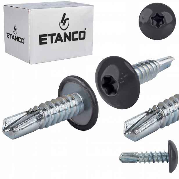 Šrouby do kovu Torx 3 mm 4,8x19 mm Ral 7024 500 ks Etanco GT3 Ph