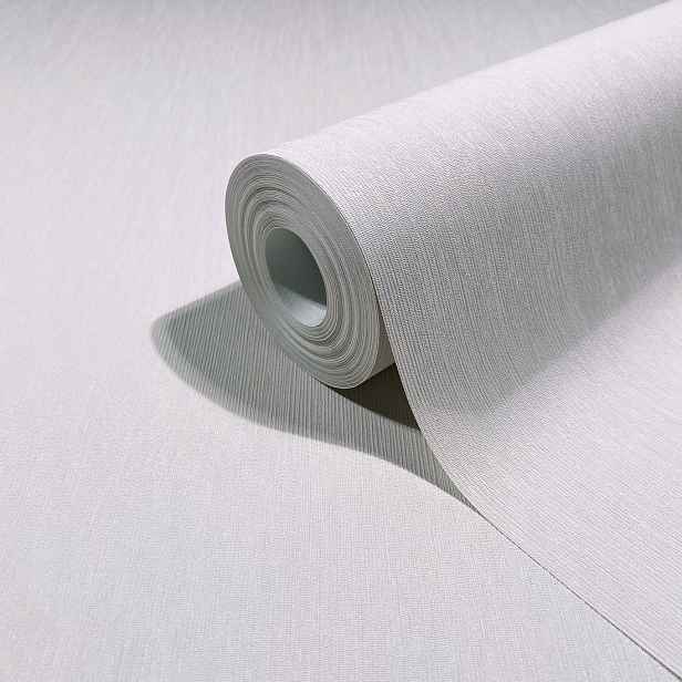 Bílá pruhovaná tapeta s vinylovou strukturou na flizelině, ozdobná tapeta