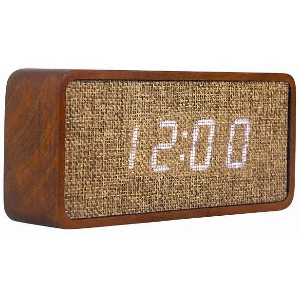 Elektronický budík 17,5/8/4,5 cm tichý Led dřevěný retro budík do obývacího pokoje