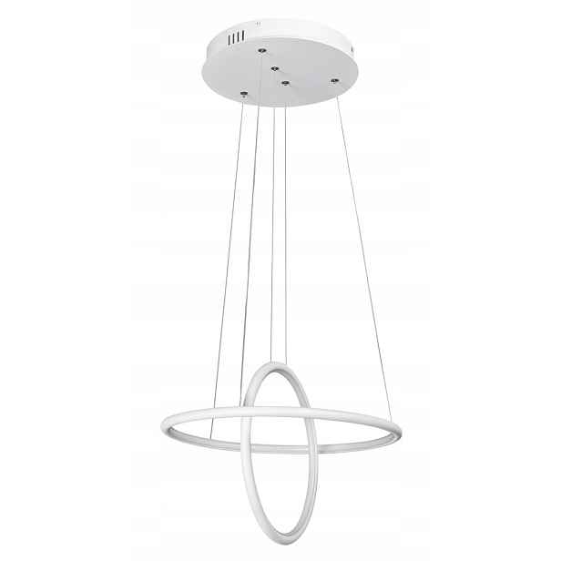 Moderní závěsná Led lampa bílá, 2 vertikální horizontální kroužky Rabalux