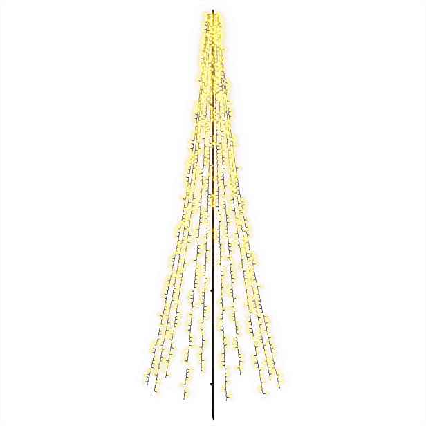 vidaXL LED vánoční strom 285 cm 1550 LED Teplá bílá Ocel Černá