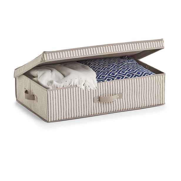 Zeller Present Pevný úložný box na oblečení, na textil, pod postel, proužek, 62x38x16cm