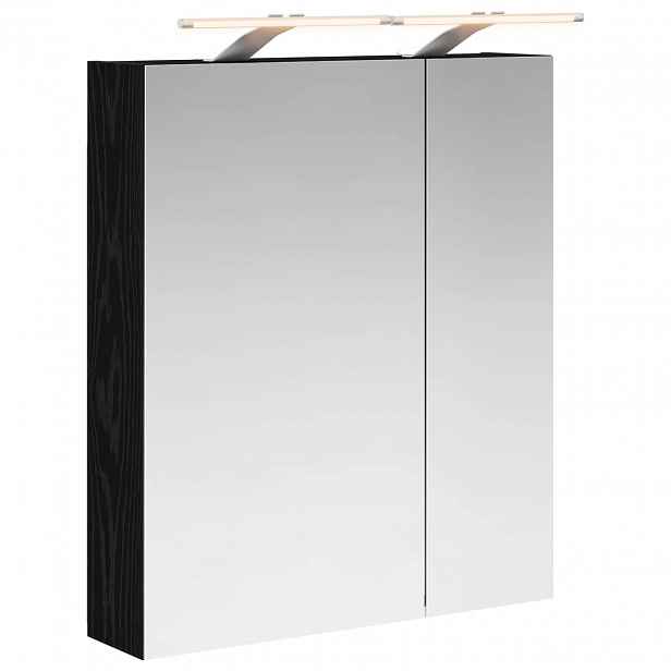 vidaXL Koupelnová zrcadlová skříň Černý dub 60 x 14,5 x 70 cm
