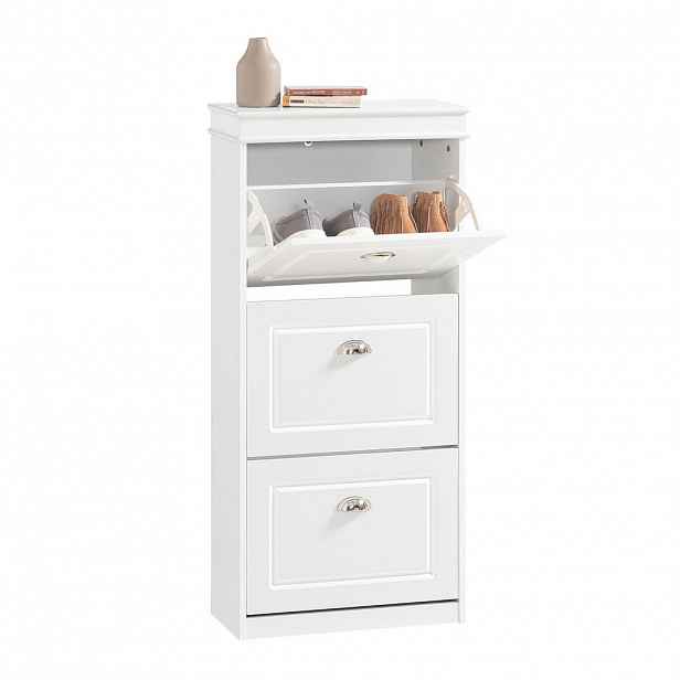 SoBuy BOTNÍK se třemi zásuvkami Bílá 53x24x117cm Klasický