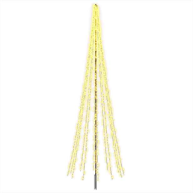 vidaXL LED vánoční strom 485 cm 3000 LED Teplá bílá Ocel Černá