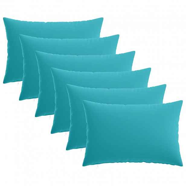 vidaXL Povlak na polštář 6 pcs HEERLEN Tyrkysová 30 x 50 cm Polyester