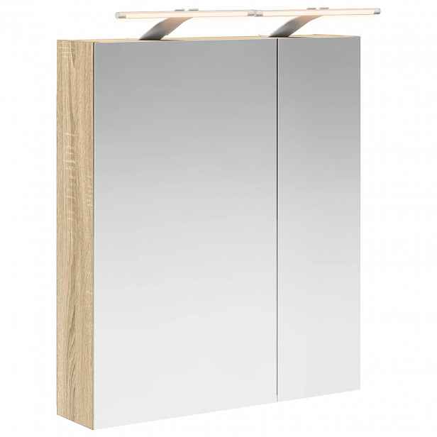 vidaXL Koupelnová zrcadlová skříň Sonoma dub 60 x 14,5 x 70 cm
