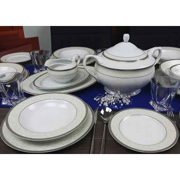 Bogucice Agawa Platin Jídelní Servis 25 ks 6 osob