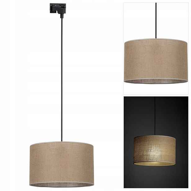 Hnědá kolejnicová lampa Tracer do jídelny s náladovým prostředím Tk Lighting