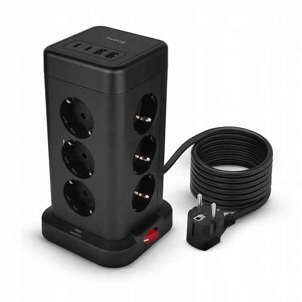 Huslog Prodlužovací Kabel Vertikální Elektrická Lišta Pro Domácí Kancelář Bezpečné