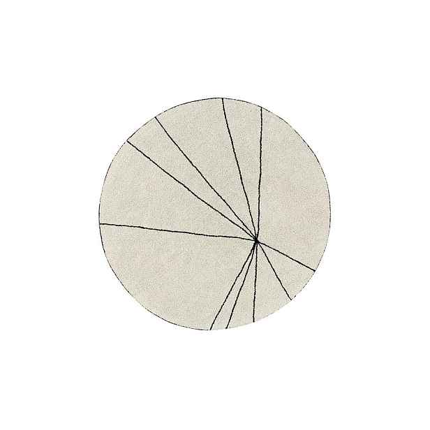 Krémový pratelný ručně tkaný bavlněný kulatý koberec ø 160 cm Trace Beige – Lorena Canals