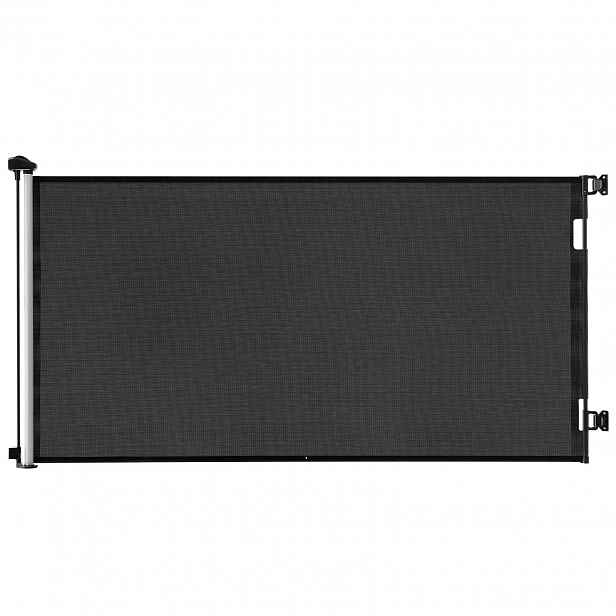 Ochranná zábrana dětská psí branka schody rolovací 185 cm 98 cm černá