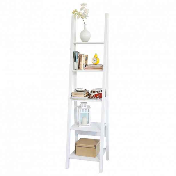 SoBuy KNIHOVNA se 4 policemi Bílá 44x39x180cm Minimalistický