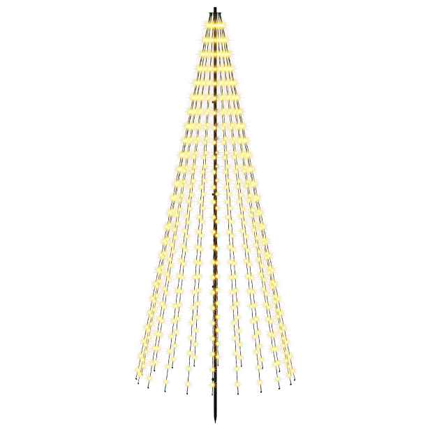vidaXL LED vánoční strom 235 cm 500 LED Teplá bílá Železo Černá