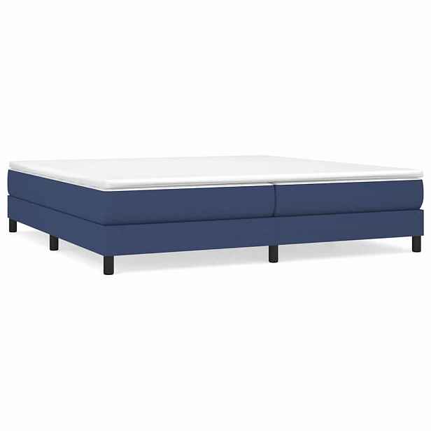 vidaXL Rám postele s boxspringem modrý 200 x 200 cm textil
