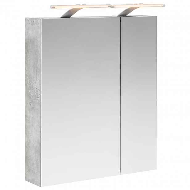 vidaXL Koupelnová zrcadlová skříň Betonově šedá 60 x 14,5 x 70 cm