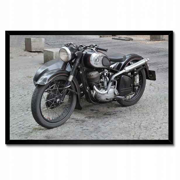 Plakáty v rámu 60x40 Klasický motocyklový motor