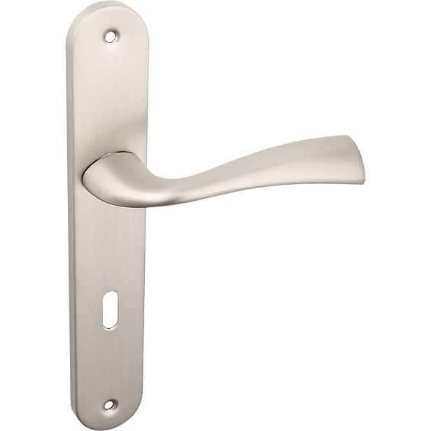 Kuchinox Malta – klika na dlouhém štítku – matný satén, klíč, 240 mm