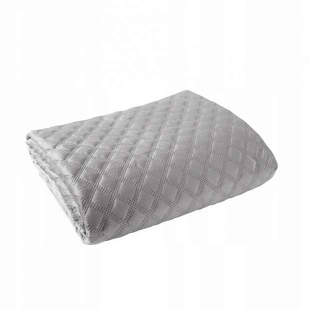 Prošívaný přehoz Velvi velvet 220x240 005 světle šedý