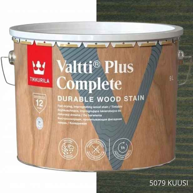 Tikkurila Lakovačka Valtti Plus Complete 9L Barva 5079 Kuusi