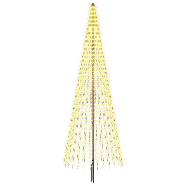 vidaXL LED vánoční strom 385 cm 1148 LED Teplá bílá Železo Černá