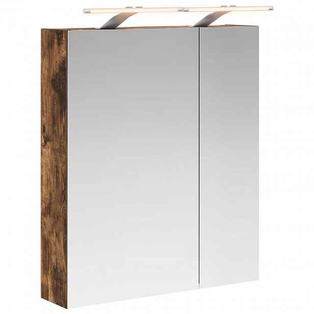 vidaXL Koupelnová zrcadlová skříň Kouřový dub 60 x 14,5 x 70 cm