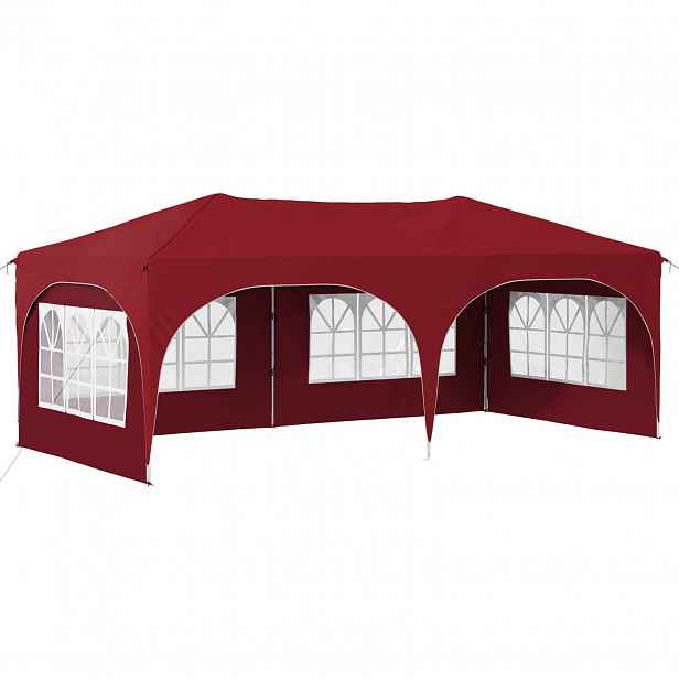 vidaXL Párty stan s výsuvným stánkem 575 x 288 x 245 cm Vínová