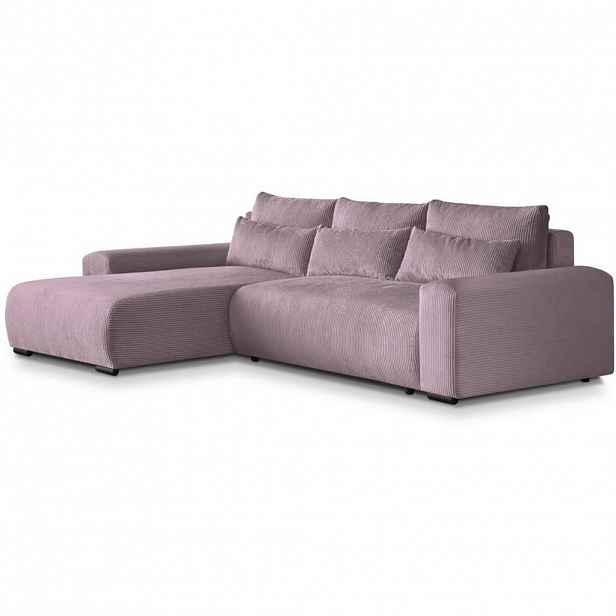 Beautysofa ROHOVÁ rozkládací pohovka Benny růžová, levá