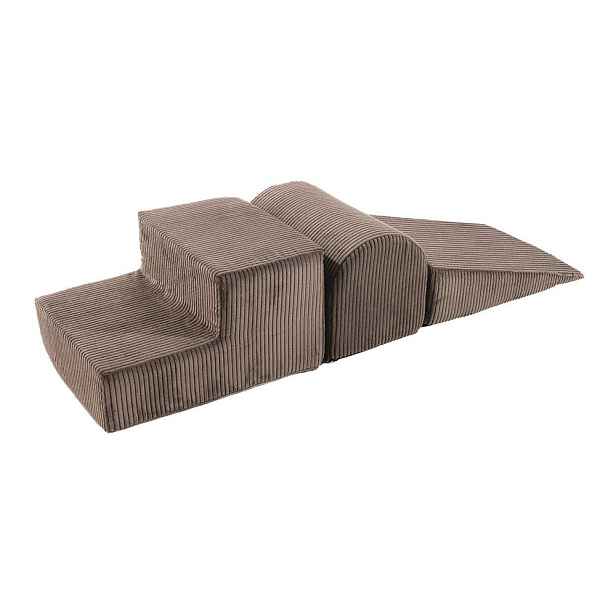 Hnědé manšestrové pěnové hřiště 3 ks výška 30 cm 45x143 cm – Meowbaby