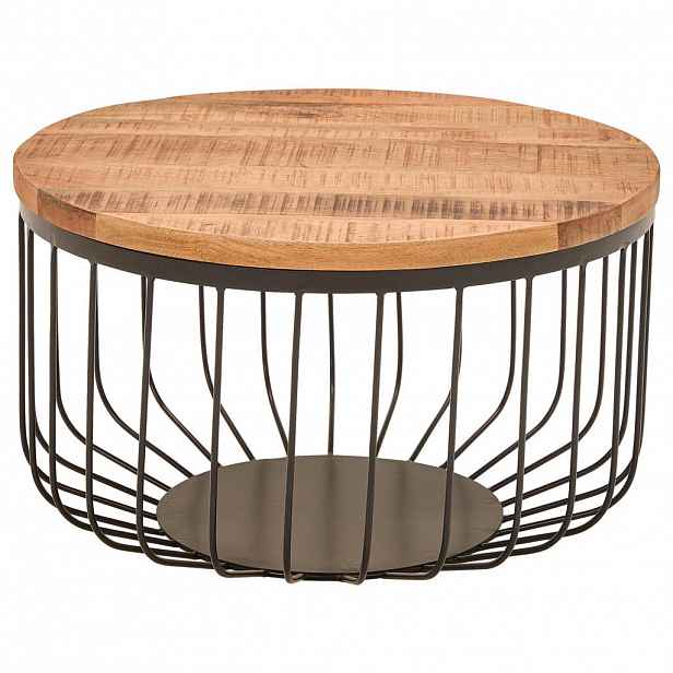 Livetastic KONFERENČNÍ STOLEK, přírodní barvy, černá, dřevo, kov, 58/33/58 cm