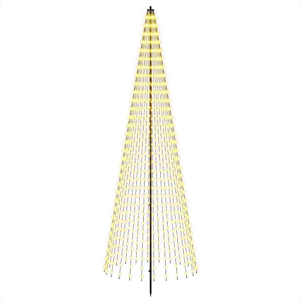 vidaXL LED vánoční strom 285 cm 744 LED Teplá bílá Železo Černá