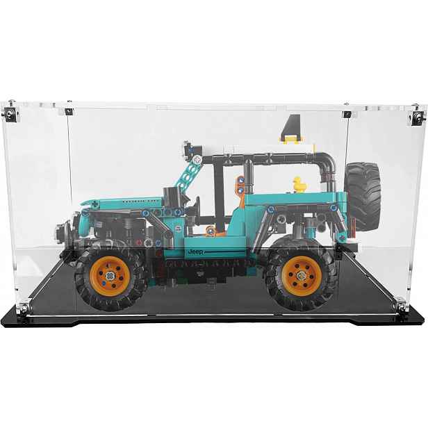 Vitrína s černou základnou pro Lego 42227 Technic Suv Jeep Wrangler Rubicon