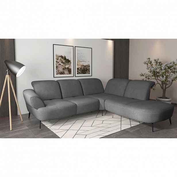 Sit & More ROHOVÁ SEDAČKA, textil, tmavě šedá
