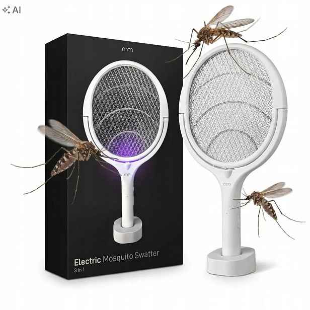 Elektrická sada na komáry Muchy Hmyz Bezdrátová insekticidní chňapka 3v1