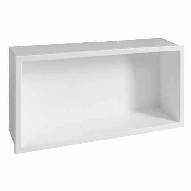 POLYSAN 1301-53 Inserta zapuštěná police do obkladu, 51 x 27 cm, litý mramor, bílá
