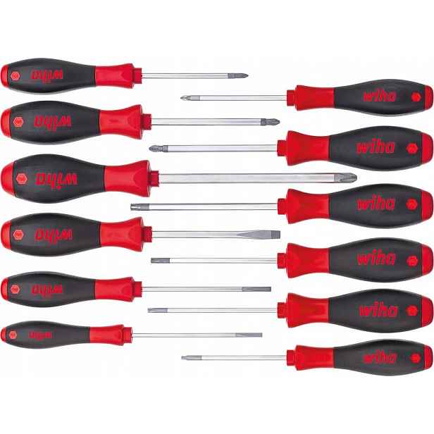 Sada šroubováků 12 ks smíšené ploché /PH/PZ/Torx SoftFinish Wiha