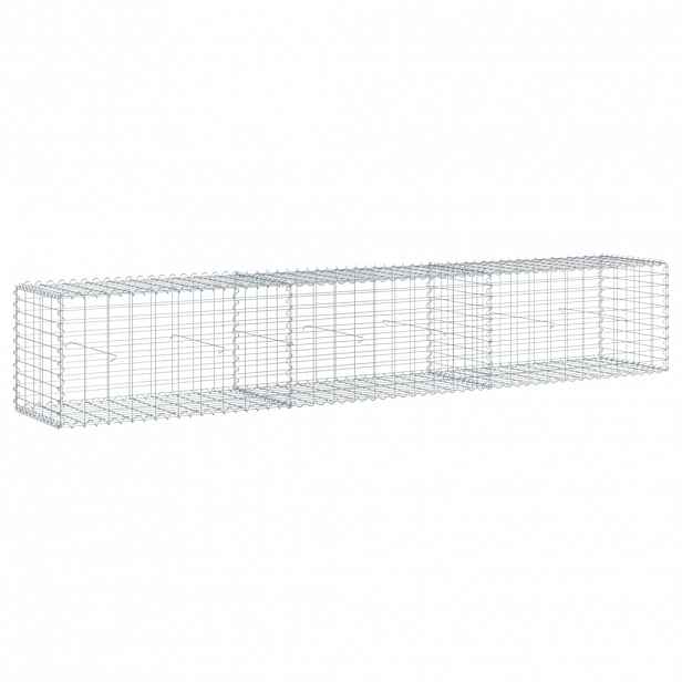vidaXL Gabionový koš s víkem 300 x 50 x 50 cm pozinkované železo