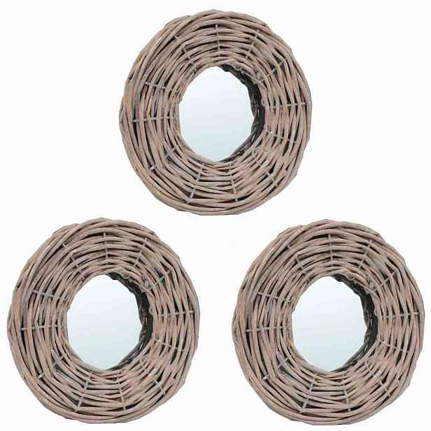 vidaXL Zrcadla 3 ks 15 cm proutí