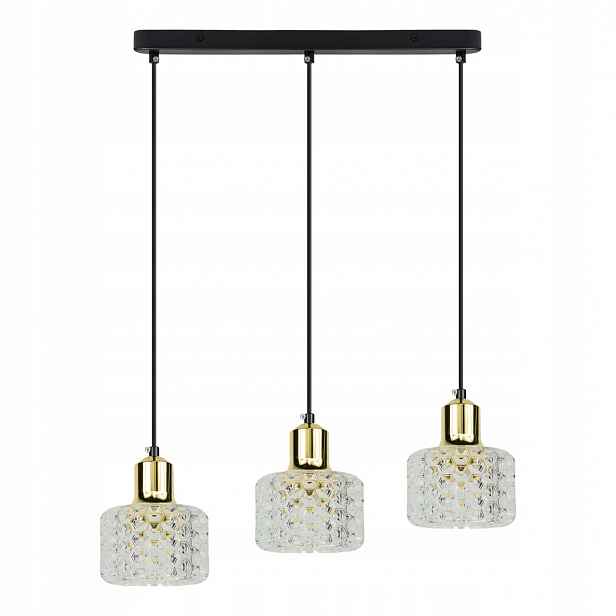 Závěsná lampa Lumi 90x47x12 cm Černo-zlatá 3xG9 8W Moderní obývací pokoj