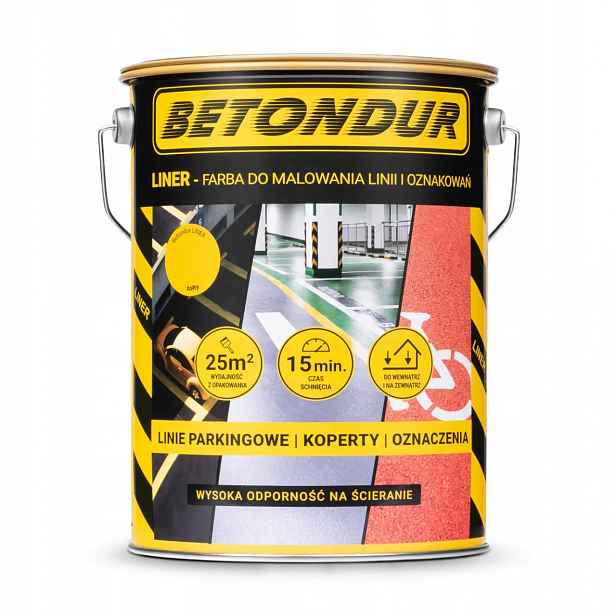 Barva Betondur Liner Barva na Betonu 5L Žlutá Parkovací linky