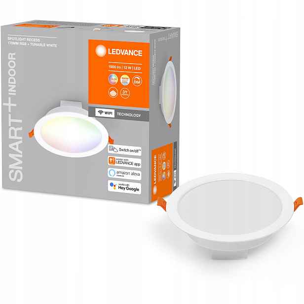 Led panel Podomítkové stropní svítidlo Kulatý Spot 12W Rgb 17cm Smart Wifi